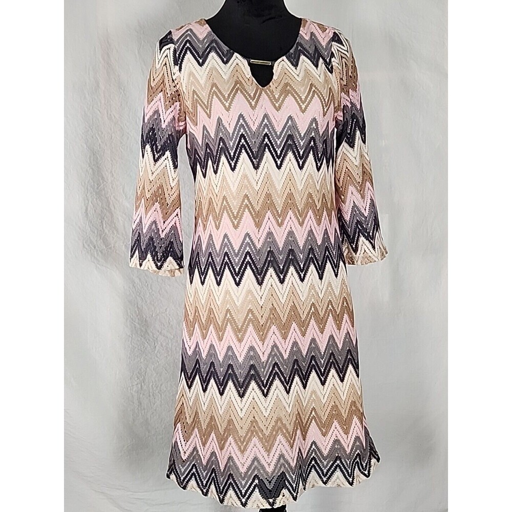 Tacera Sheer Overlay Bell Sleeve Crochet Look Dress Career Day Out - SIZE M